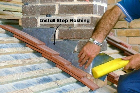 Install step flashing on a roof